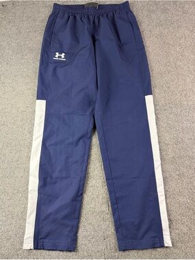 Under  Armour Loose Mens Elastic Waist Track Pants Size M Blue/White